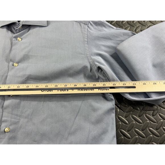 Zara Shirt Adult Size 16 Large Blue Button Up Long Sleeve Dress Casual Men's - Picture 9 of 14